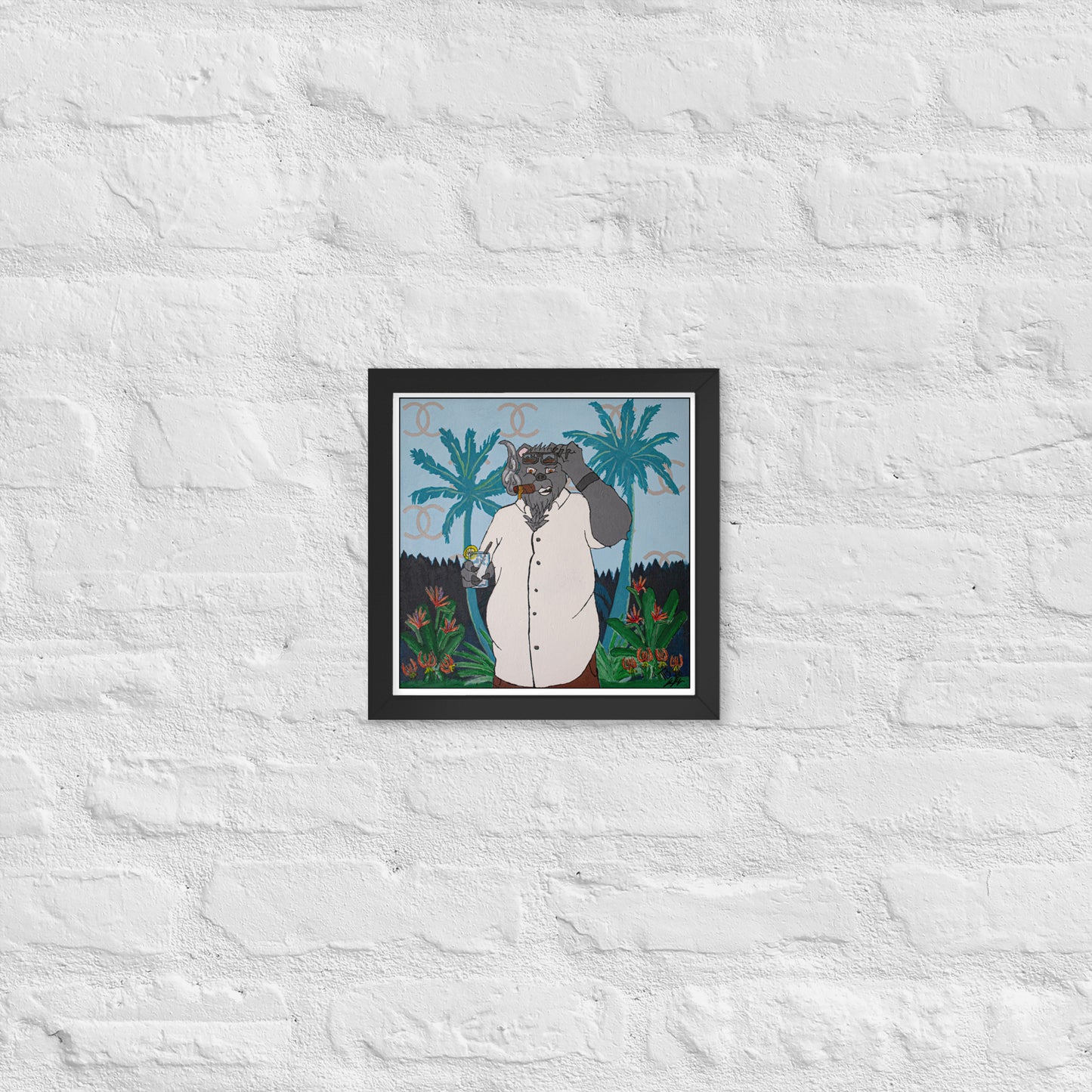 Baby Bleu Chanel Bear Framed poster Tokie Bears