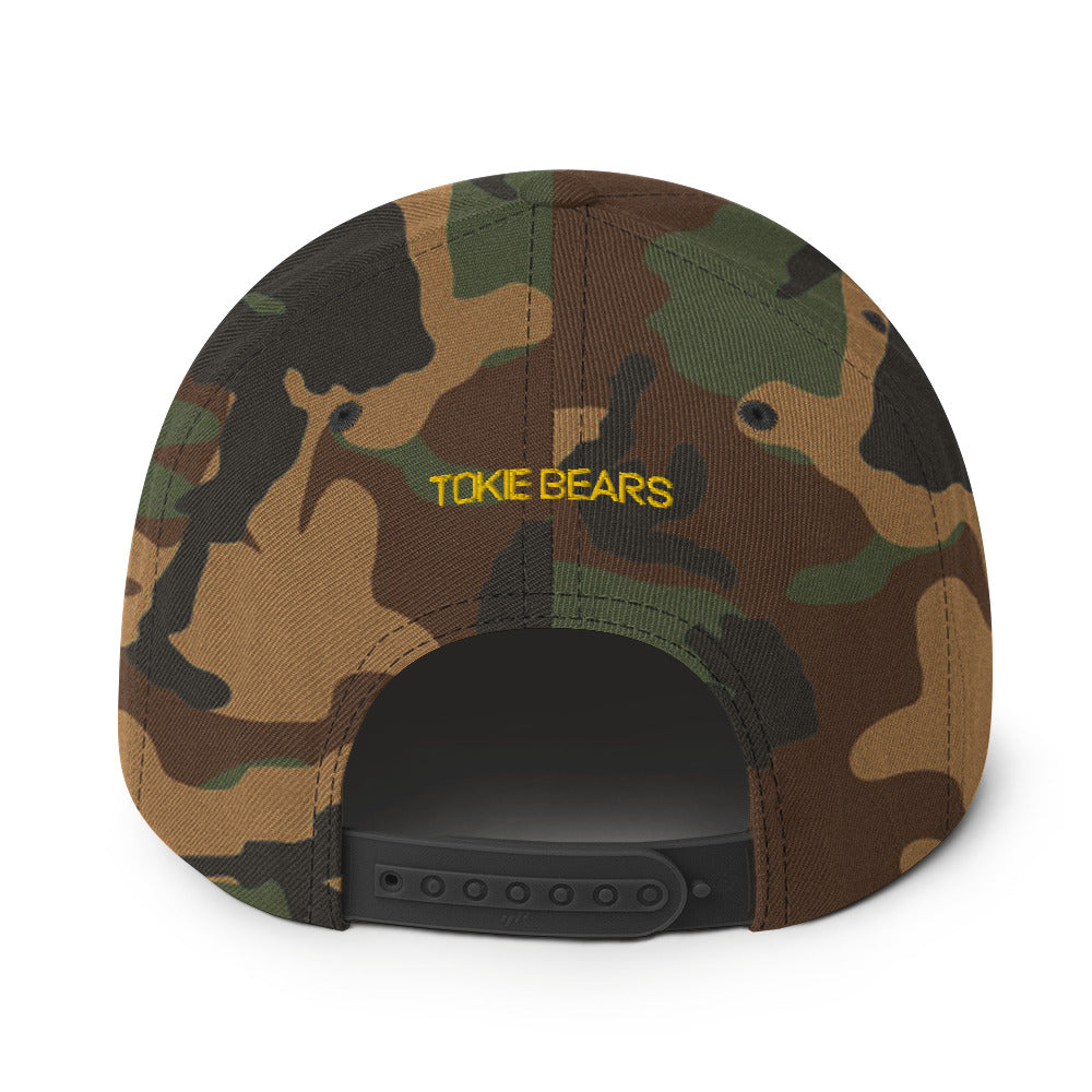 Monogram Camo Snapback Hat Tokie Bears