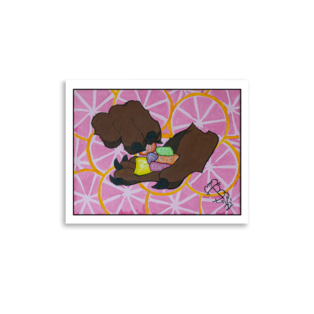 Munchin' on Grapefruit Edies Poster Tokie Bears