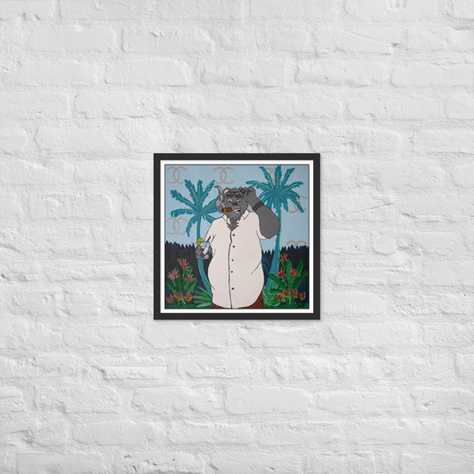 Baby Bleu Chanel Bear Framed poster Tokie Bears
